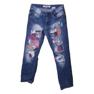 OSTAKT DENIM Jeans Distressed & Patched White Wash